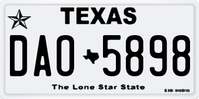 TX license plate DAO5898