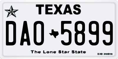 TX license plate DAO5899