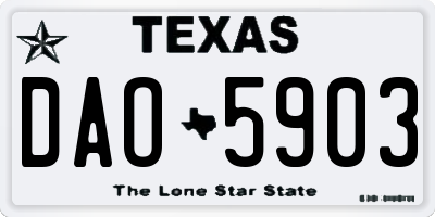 TX license plate DAO5903