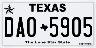 TX license plate DAO5905