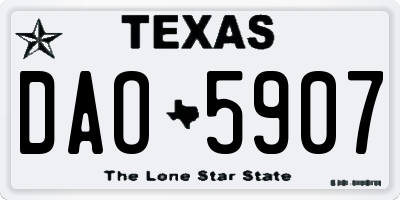 TX license plate DAO5907