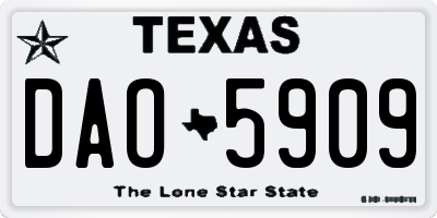 TX license plate DAO5909