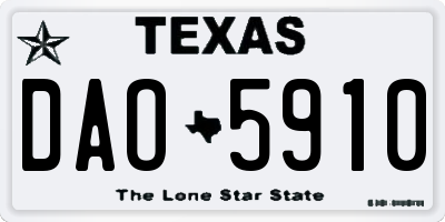 TX license plate DAO5910