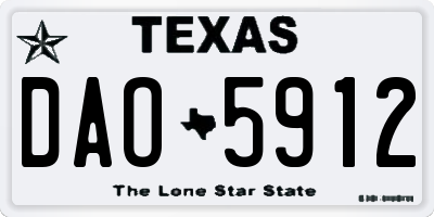 TX license plate DAO5912
