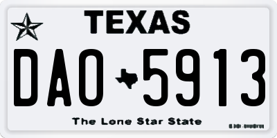 TX license plate DAO5913