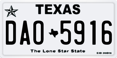 TX license plate DAO5916