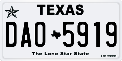 TX license plate DAO5919