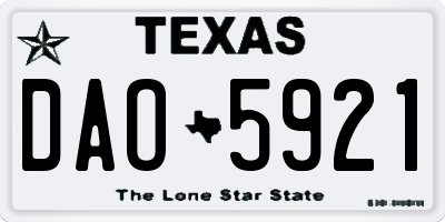 TX license plate DAO5921