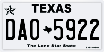 TX license plate DAO5922
