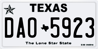TX license plate DAO5923