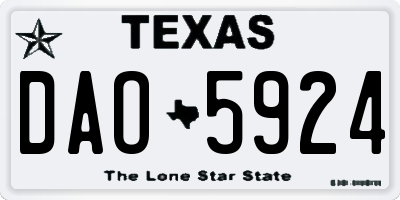 TX license plate DAO5924