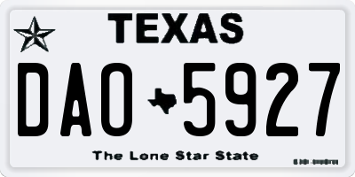 TX license plate DAO5927