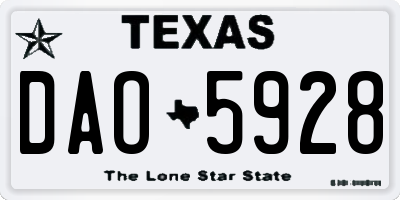 TX license plate DAO5928