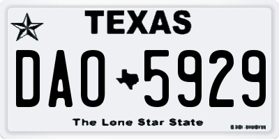 TX license plate DAO5929