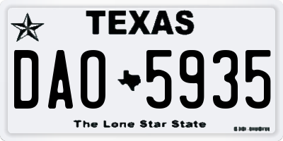TX license plate DAO5935