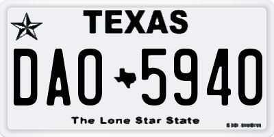TX license plate DAO5940