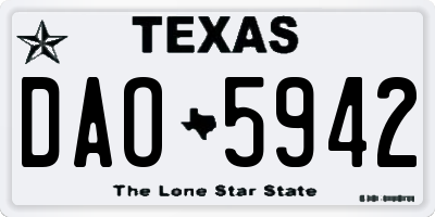 TX license plate DAO5942