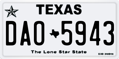 TX license plate DAO5943