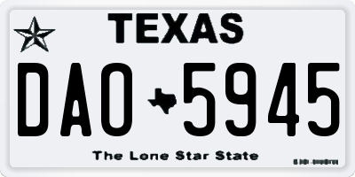 TX license plate DAO5945