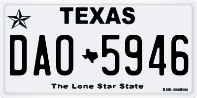 TX license plate DAO5946