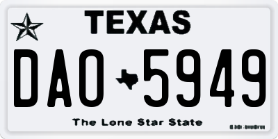TX license plate DAO5949