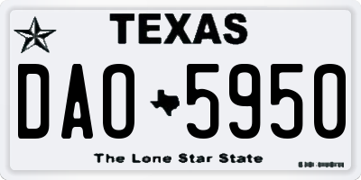 TX license plate DAO5950