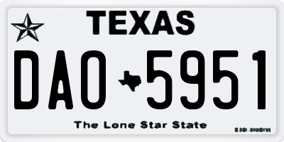 TX license plate DAO5951