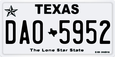TX license plate DAO5952