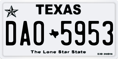 TX license plate DAO5953