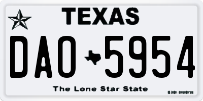 TX license plate DAO5954