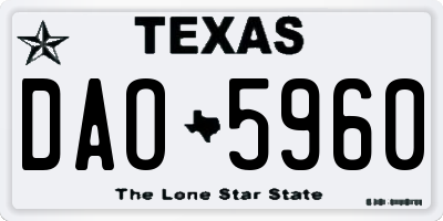 TX license plate DAO5960