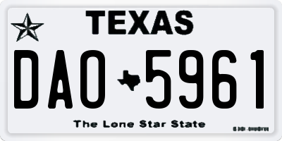 TX license plate DAO5961