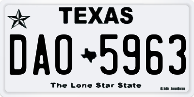 TX license plate DAO5963