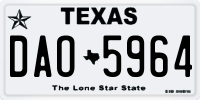 TX license plate DAO5964