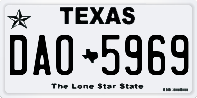 TX license plate DAO5969