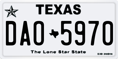 TX license plate DAO5970