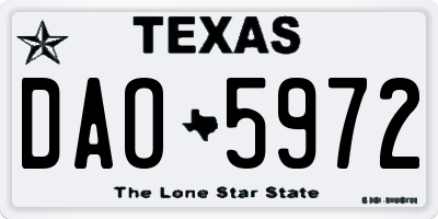 TX license plate DAO5972
