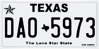 TX license plate DAO5973