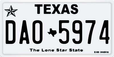TX license plate DAO5974