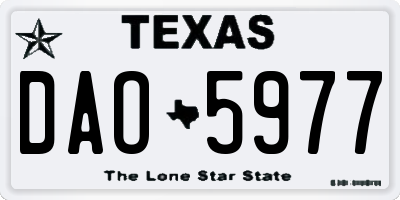 TX license plate DAO5977