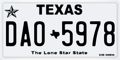 TX license plate DAO5978