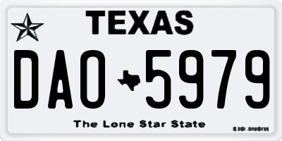 TX license plate DAO5979