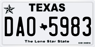 TX license plate DAO5983