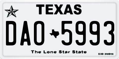 TX license plate DAO5993