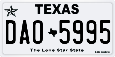 TX license plate DAO5995