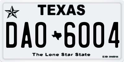 TX license plate DAO6004