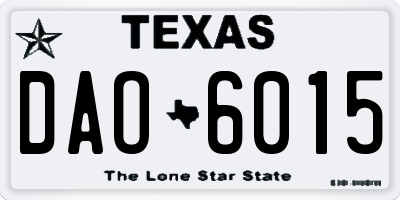 TX license plate DAO6015
