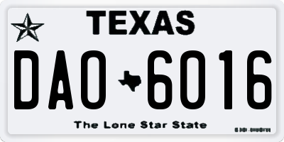 TX license plate DAO6016
