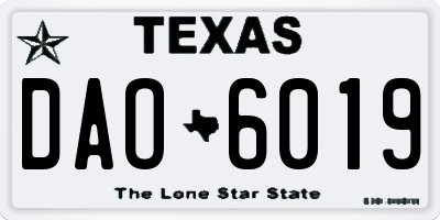TX license plate DAO6019