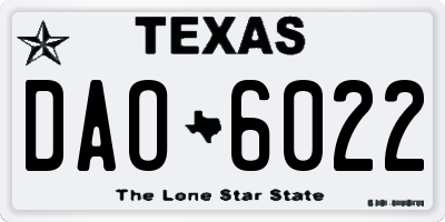 TX license plate DAO6022